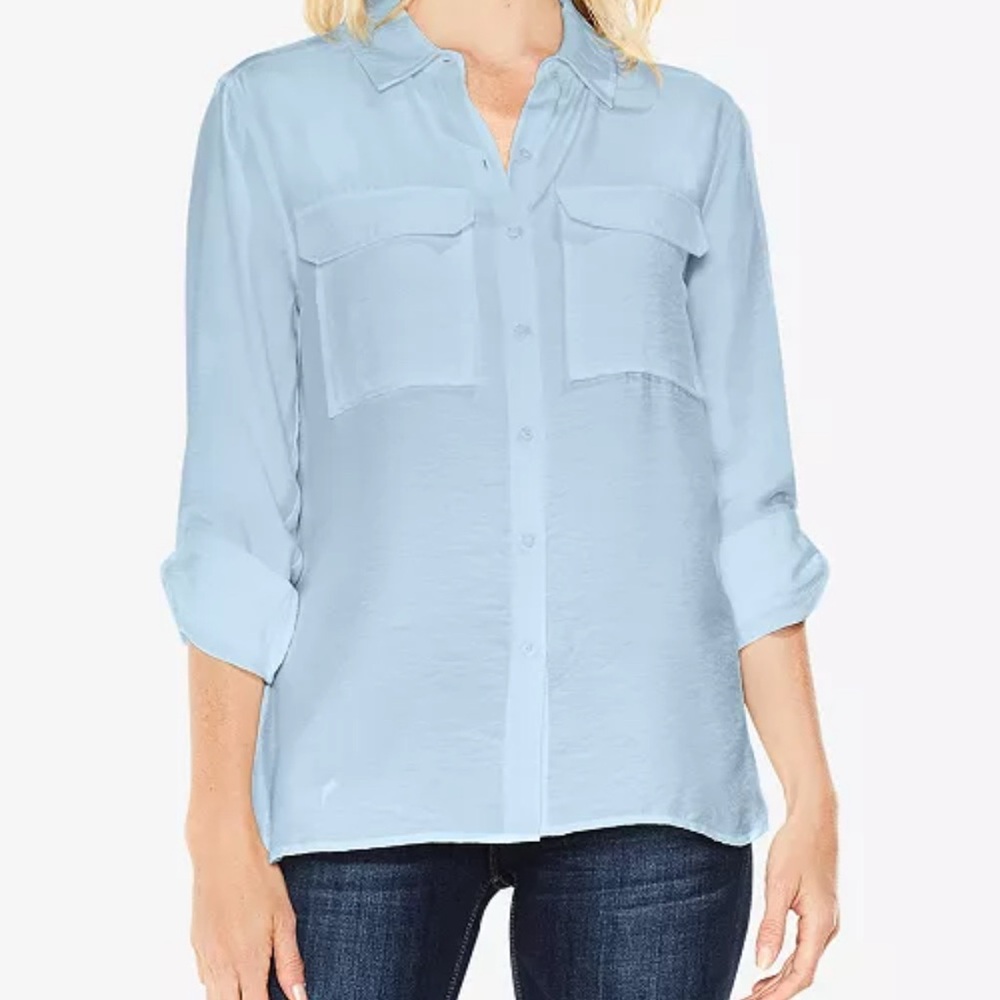 Vince Camuto pretty Hutton down flowy silky BN with tags
